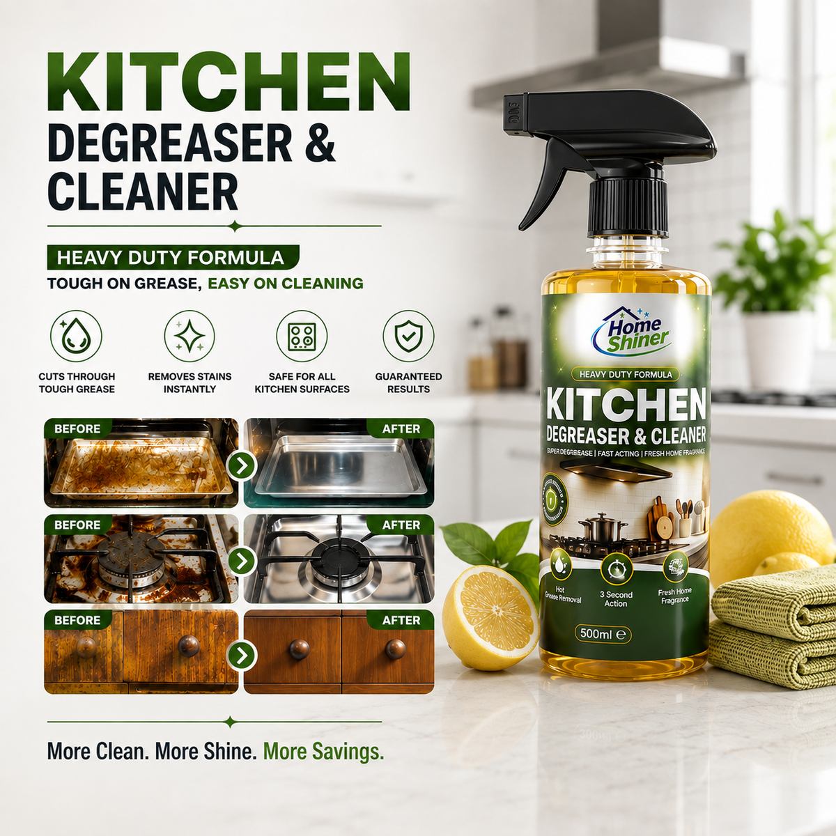 Kitchen Degreaser & Grease Remover 500ml